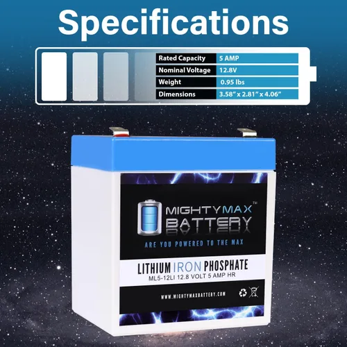 Miniatura 4 de Batería de repuesto de litio de 12V 5AH compatible con Power Sonic PS-1250