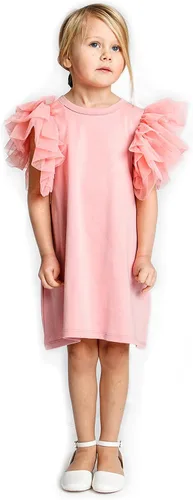 Vestido de niña para bebé, con enormes capas de mangas de tul con alas - Traje de fiesta perfecto, vestidos para ocasiones especiales para niñas