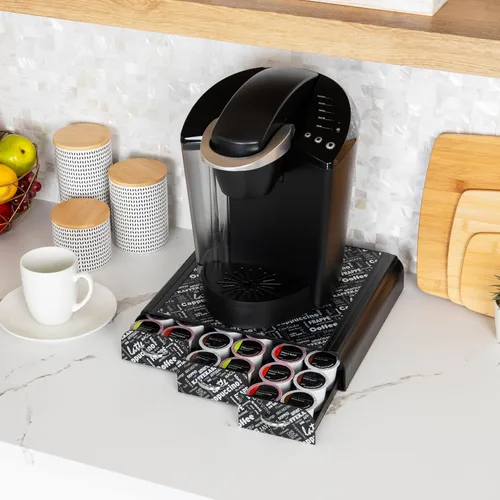 Miniatura 6 de Mind Reader Organizador 'Anchor' de triple cajón para cápsulas Dolce Gusto, CBTL, soporte para cápsulas de café de una sola porción Estampado