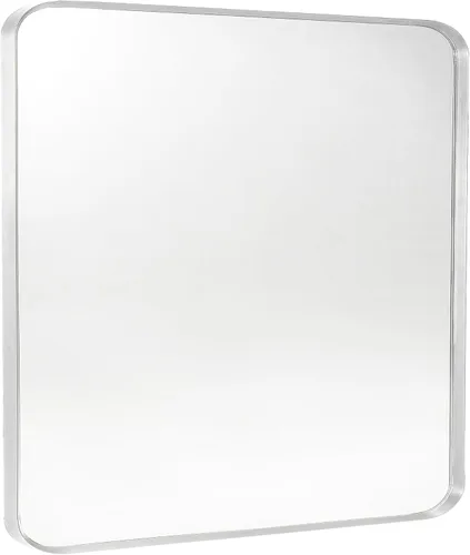 Miniatura 52 de Espejo de montaje en pared para baño, espejo rectangular de tocador rectangular con marco de metal negro cepillado (16 x 20 pulgadas, negro)