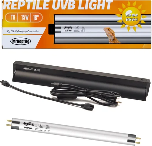 MRREPTILE Luz de reptil UVB T8, lámpara UVB de 15W 10.0 para reptiles del desierto, barra de luz UVB de dragón barbudo, accesorio de luz UVB para