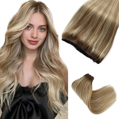 Miniatura 20 de Extensiones adhesivas rubias de cabello humano brasileño grado 9A, #60 rubio platino, cinta en 12 pulgadas, 20 unidades por juego, extensiones