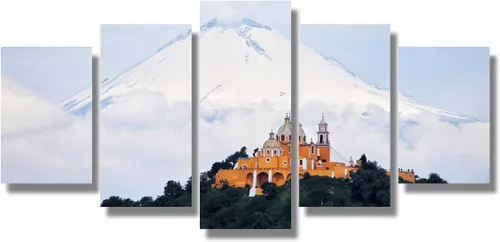 Miniatura 32 de Arte de pared con bandera de México para sala de estar, pintura de pared con textura envejecida y colorida de la bandera de México, 3 piezas