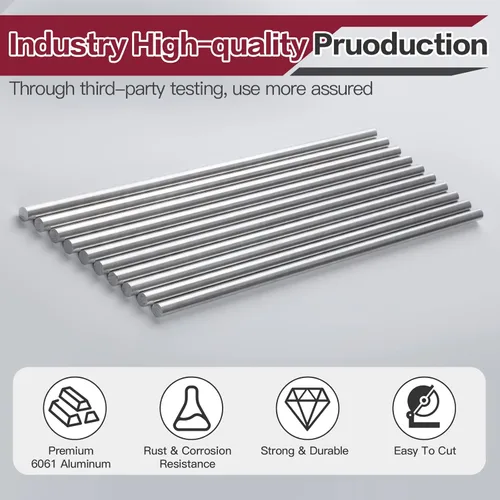Miniatura 4 de Varilla redonda de aluminio 6061 de 3/8 pulgadas de diámetro, 13 pulgadas de largo, T6511, extruida, 0.375 pulgadas de diámetro