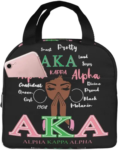 Bolsa de almuerzo aislada para mujer, lonchera portátil, bolsas enfriadoras para el trabajo, viajes, picnic (negro)