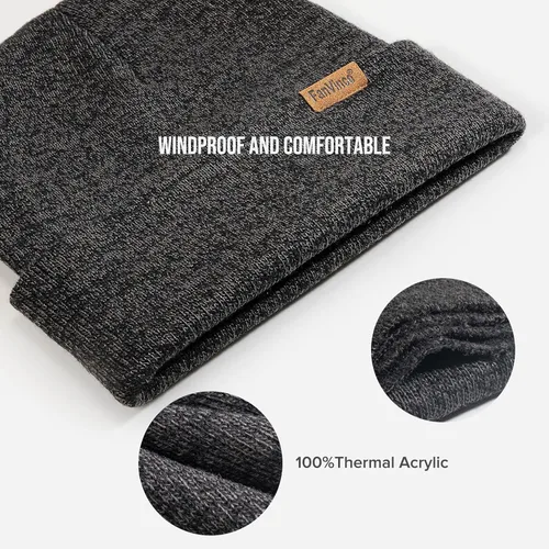 Miniatura 4 de Beanie for Men Winter Thermal Cuffed Knit Hat Warm Gifts Womens Beanies