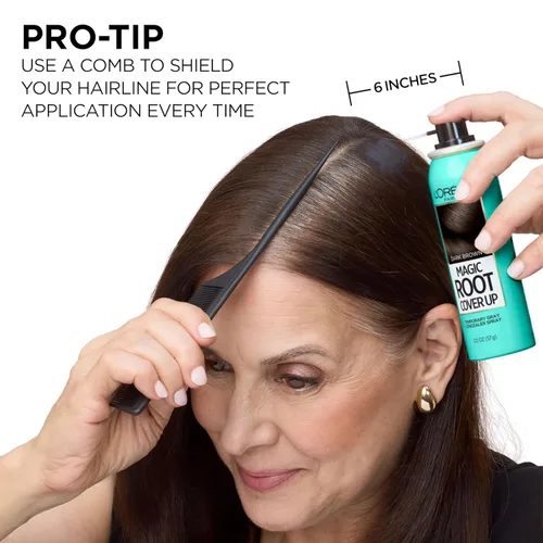 Miniatura 8 de L'Oreal Paris Magic Root Cover Up - Aerosol para el cabello gris, cobertura de cabello 100% canas con fórmula construible, ligera, resistente a