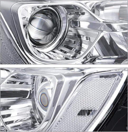 Miniatura 4 de M-AUTO Faros delanteros con bombillas LED premontadas de 6000 K compatibles con Jeep Grand Cherokee 14-16 Pre Facelift, carcasa cromada, esquinas