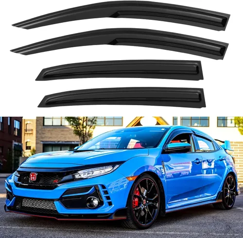 Miniatura 130 de YQAUTEC Viseras de Ventana Protectores de Lluvia para Honda Civic 2022 2023 2024 2025 2026, Deflectores de Viento de Ventilación de Ventana Fuera