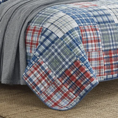 Miniatura 3 de Nautica - Juego de edredón tamaño King, ropa de cama de algodón para todas las estaciones, ligera y reversible (azul Raeford, King)