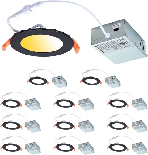 Miniatura 12 de CycevSun Luz LED empotrable de 6 pulgadas, iluminación de oblea, regulable y 3000 K, 4000 K, 5000 K, seleccionable, 12 W, 120 V, clasificación IC