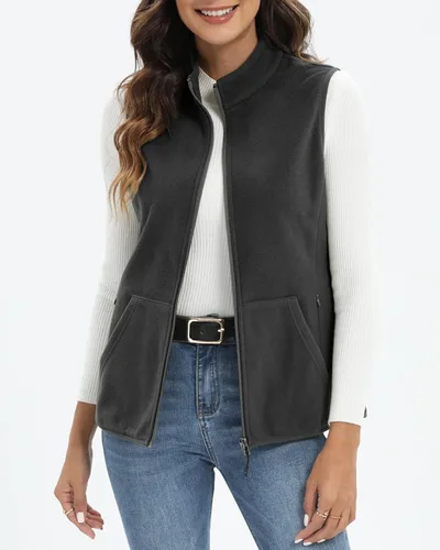 Miniatura 4 de Xeoxarel Chaleco de forro polar para mujer con 6 bolsillos XS-2XL
