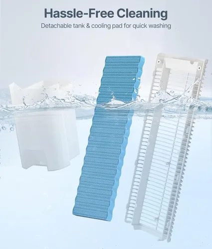 Miniatura 6 de Enfriador de pantano de aire evaporativo: ventiladores de enfriamiento de 38 pulgadas que soplan aire frío para dormitorio, ventilador de torre