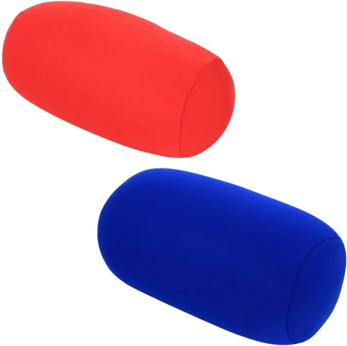 Miniatura 13 de ASkinds 2 almohadas cilíndricas cómodas de rollo de microperlas Jelly Bean Bed Pillow Tube Pillow Cojín para cabeza, cuello, soporte de espalda