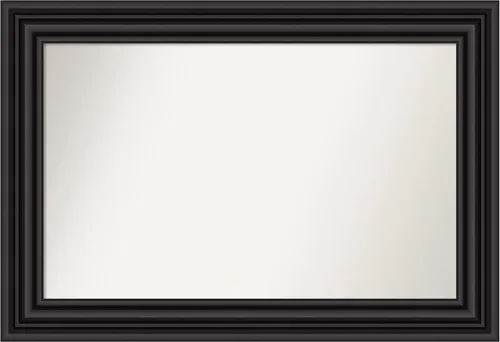Miniatura 563 de Amanti Art Espejo personalizado, espejo de baño negro puente, espejo de pared o espejo de tocador de baño sobre el fregadero (26 x 26 pulgadas)