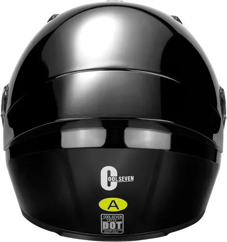 Miniatura 4 de Casco de motocicleta de cara completa para adultos con aprobación DOT, Casco ligero y aerodinámico de bicicleta de calle negro brillante para Brillo
