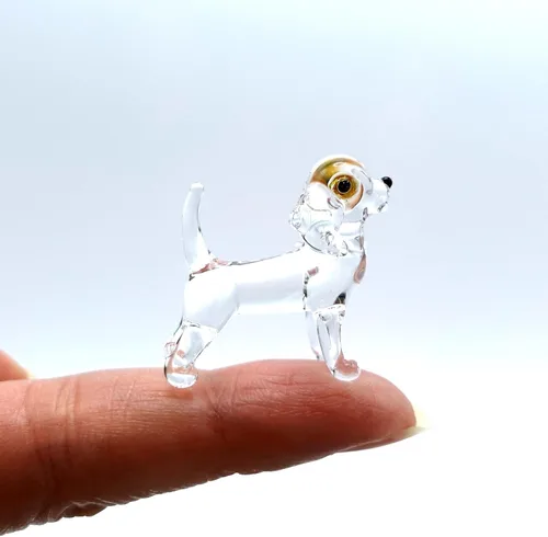 Rare Beagle - Figuras pequeñas de vidrio soplado a mano, animales coleccionables, regalo para amantes de los perros, decoración del hogar