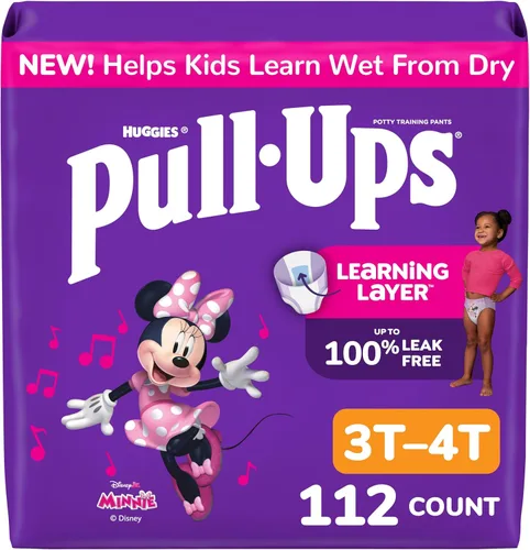 Pull-Ups Pantalones de entrenamiento para niñas, talla 3T-4T (32-40 libras), 112 unidades