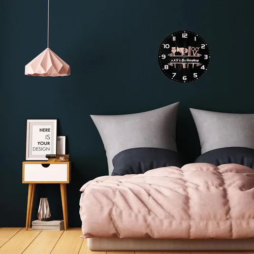 Miniatura 5 de Reloj de pared personalizado para peluquería, añade tu texto, reloj de peluquería personalizado para salón de belleza, decoración de reloj de pared