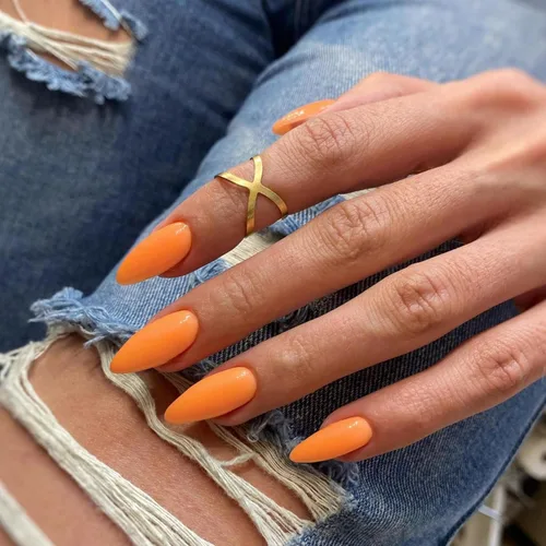 Miniatura 10 de Uñas postizas a presión azul real - Forma de almendra, longitud media, acrílicas neutrales reutilizables para mujeres y niñas - Uñas postizas