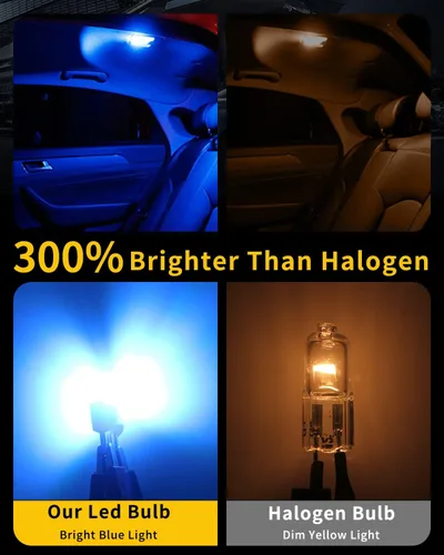 Miniatura 2 de YM E-Bright T10 194 - Luces LED para interior de automóvil, 168 W5W, 3030 chips 2825, bombilla LED, cúpula, mapa, puerta de maletero, luz de azul