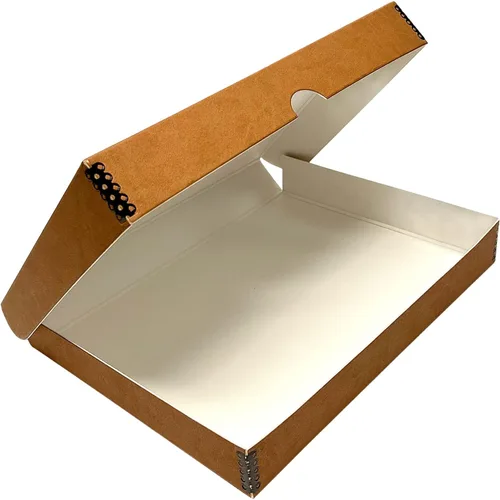 Miniatura 17 de Lineco Caja de almacenamiento tipo folio, diseño de concha, 11 x 14 x 1.75 pulgadas, cartón de archivo, conserva fotos, tarjetas, revistas, Negro