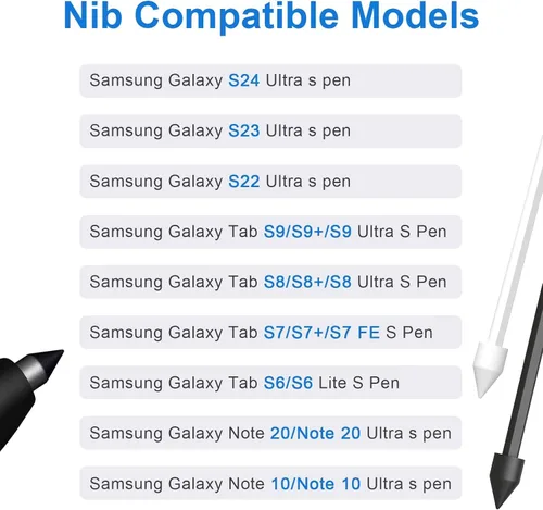 Miniatura 2 de 20 puntas de repuesto para Samsung Galaxy Tab S9/S9FE /S9 Ultra, S8/S8/S8 Ultra, S7/S7/S7 FE, S6/S6 Lite, Note10/10 Plus/10 Lite, Note