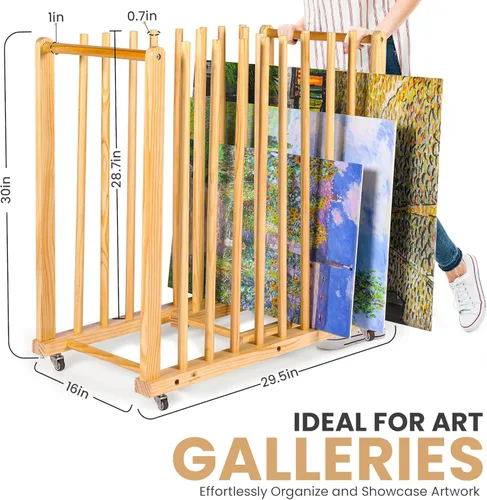 Miniatura 7 de Estante de almacenamiento de arte y estante de arte para organizador de almacenamiento de estudio para lienzos, estante de secado de pintura