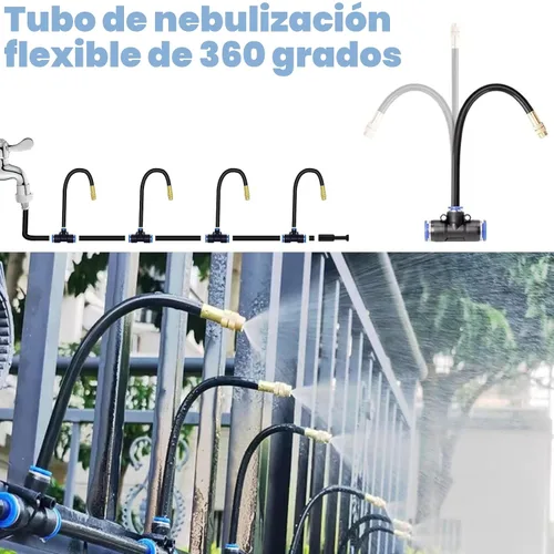 Miniatura 2 de Sistema de riego por goteo de 49.21 pies, kit de riego por goteo flexible de 360°, sistema de riego automático para jardín, sistema de nebulización