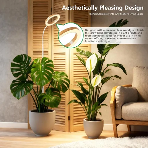 Miniatura 2 de SDOVUERC Luz de crecimiento de espectro completo con soporte para plantas de interior, luz de plantas de suelo, temporizador de 6/12/18H, 3 modos