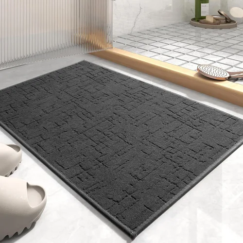 Miniatura 15 de AMOAMI - Tapete de baño - Tapetes de piso de baño absorbentes de secado rápido - Tapetes de baño lavables con respaldo de goma para alfombras