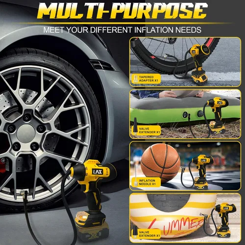 Miniatura 4 de Inflador de neumáticos, compresor de aire portátil para DeWalt 20v Max Battery Power, bomba de aire eléctrica portátil inalámbrica de 160 PSI