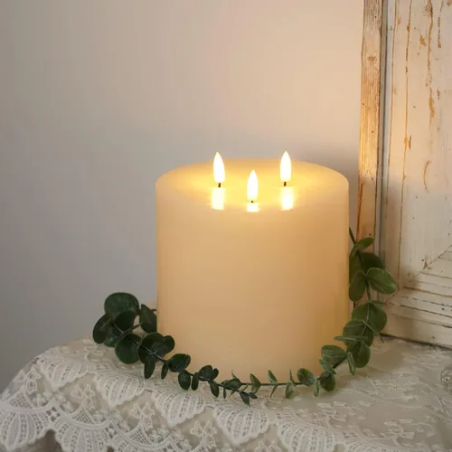Miniatura 3 de Amagic Velas sin llama extra grandes de 6 x 6 pulgadas con 3 mechas, velas a pilas con control remoto y temporizadores, velas LED de pilar de 6