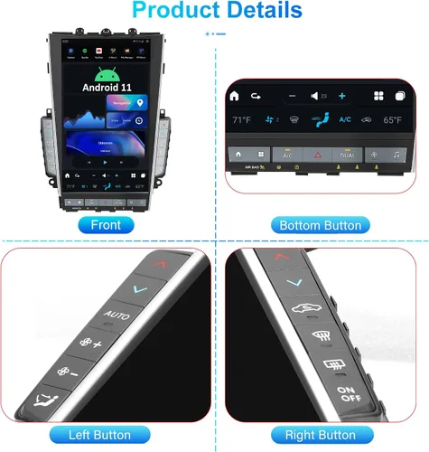 Miniatura 7 de Aucar Mark 6 - Unidad principal de radio de coche Android estilo T de 13.6 pulgadas para Infiniti Q50 Q50S Q60 Q60S, reproductor de video estéreo