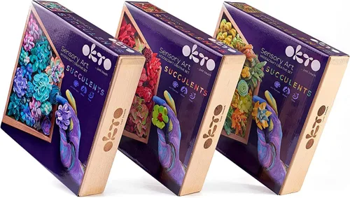 Miniatura 8 de Okto Kit de arte Ternura Juego de arte de suculentas 3D para decoración de pared del hogar Kits de manualidades para adultos del Reino Unido