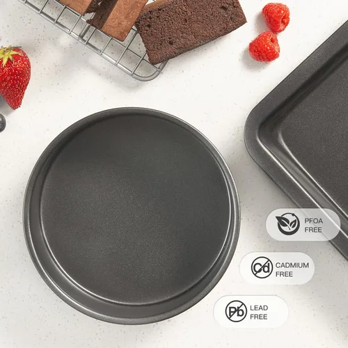 Miniatura 9 de HONGBAKE Moldes para pasteles de 6 pulgadas para hornear, juego de moldes redondos para pasteles de capas con 120 piezas de papel pergamino, molde