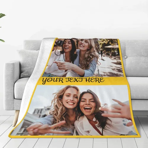 Abybela Manta personalizada con texto fotográfico para regalos de parejas, manta personalizada con imagen, regalos para novio, novia, esposa, Foto-2