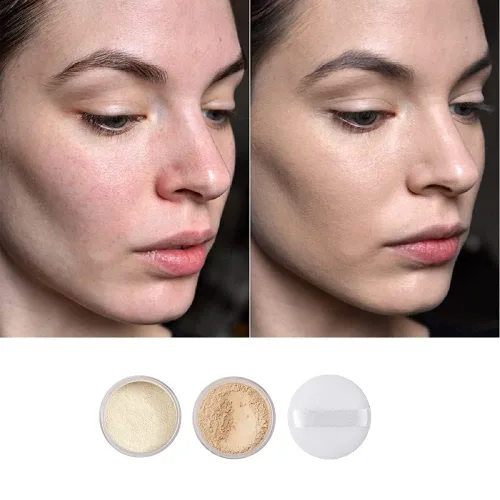 Miniatura 4 de PHOERA - Paquete de 2 polvos fijadores, aceite de control para iluminar la piel, cobertura de color para blanquear imperfecciones, maquillaje facial