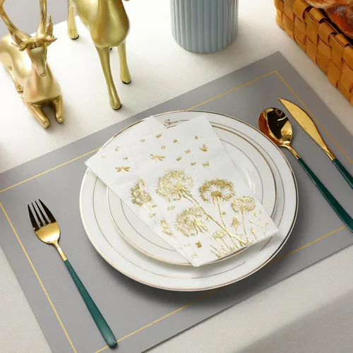 Miniatura 4 de Pasimy 100 toallas de mano desechables para baño, toalla de papel de diente de león, floral, desechables, servilletas decorativas para invitados