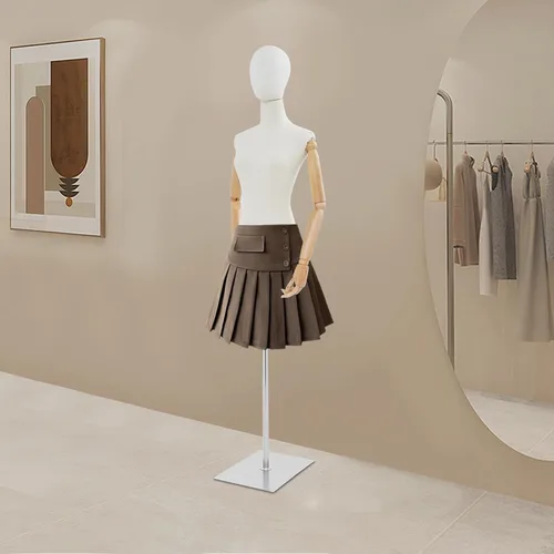 Miniatura 9 de Adjustable Female Dress Form Mannequin with Detachable Head, Metal Stand (55-80''), Wooden Hands for Jewelry & Clothing Display - Black, Perfect for