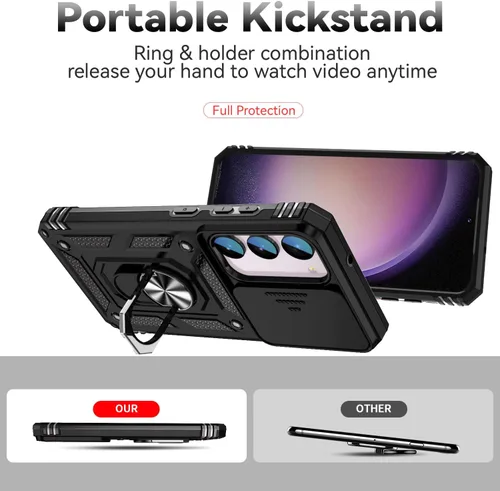 Miniatura 3 de Funda para Galaxy S23 FE, con protectores de pantalla y funda para cámara, [grado militar] de 16 pies. Funda a prueba de caídas con funda protectora