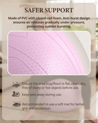 Miniatura 8 de Trideer - Pelota de embarazo y parto de 1.7 mm extragruesa para yoga, maternidad, parto, ejercicio, fisioterapia, recuperación - Incluye guía