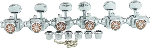 Miniatura 8 de Guyker Afinadores de bloqueo de guitarra (3L + 3R con manecillas) – Clavijas vintage de lujo, clavijas de llave de afinación, piezas de repuesto