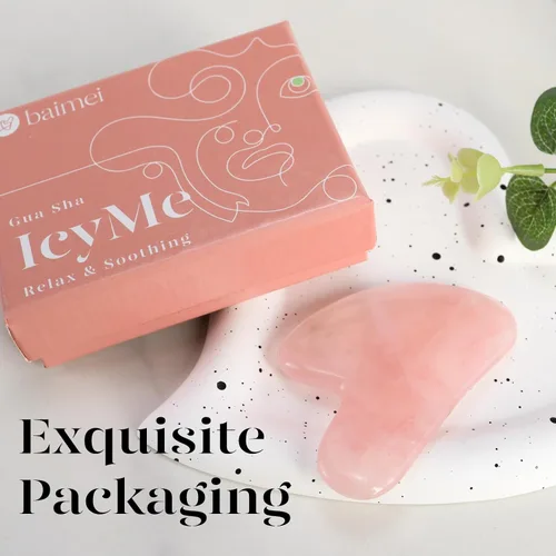 Miniatura 7 de BAIMEI IcyMe Gua Sha Herramienta facial para cuidado personal, herramienta de masaje para cara y cuerpo, alivia tensiones, reduce arrugas y Rosa