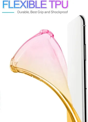 Miniatura 5 de Funda para Galaxy S22 Ultra 5G, bonita funda transparente para teléfono con degradado, funda delgada y antiarañazos de TPU flexible, funda dorado