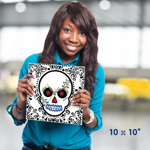 Miniatura 2 de dpp _ 28865 Janna Salak Designs del día de los muertos – día de los muertos calavera día de los muertos calavera de azúcar rojo y negro diseño