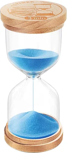 Miniatura 10 de Temporizador de Arena de 1 Minuto, Reloj de Arena de Madera, Reloj de Arena Azul Pequeño, Reloj de Arena de 1 Minuto para Aula, Juego, Decorativo