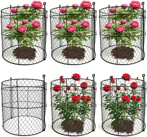 Miniatura 8 de Paquete de 10 Cloches de alambre de pollo resistentes para plantas, protectores de plantas de alambre de pollo de 14 x 16 pulgadas, jaulas de jardín