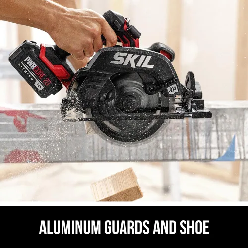 Miniatura 4 de SKIL PWR CORE 20 sin escobillas 20V 7-1/4" 5300 RPM, kit de sierra circular que incluye batería de litio de 4.0Ah y cargador rápido-CR5440B-10
