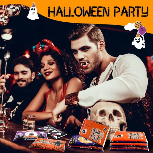 Miniatura 2 de Zhanmai Pañuelos de bolsillo para Halloween, paquete de pañuelos faciales de Halloween para invitados, tamaño de viaje, 3 capas, tamaño cartera